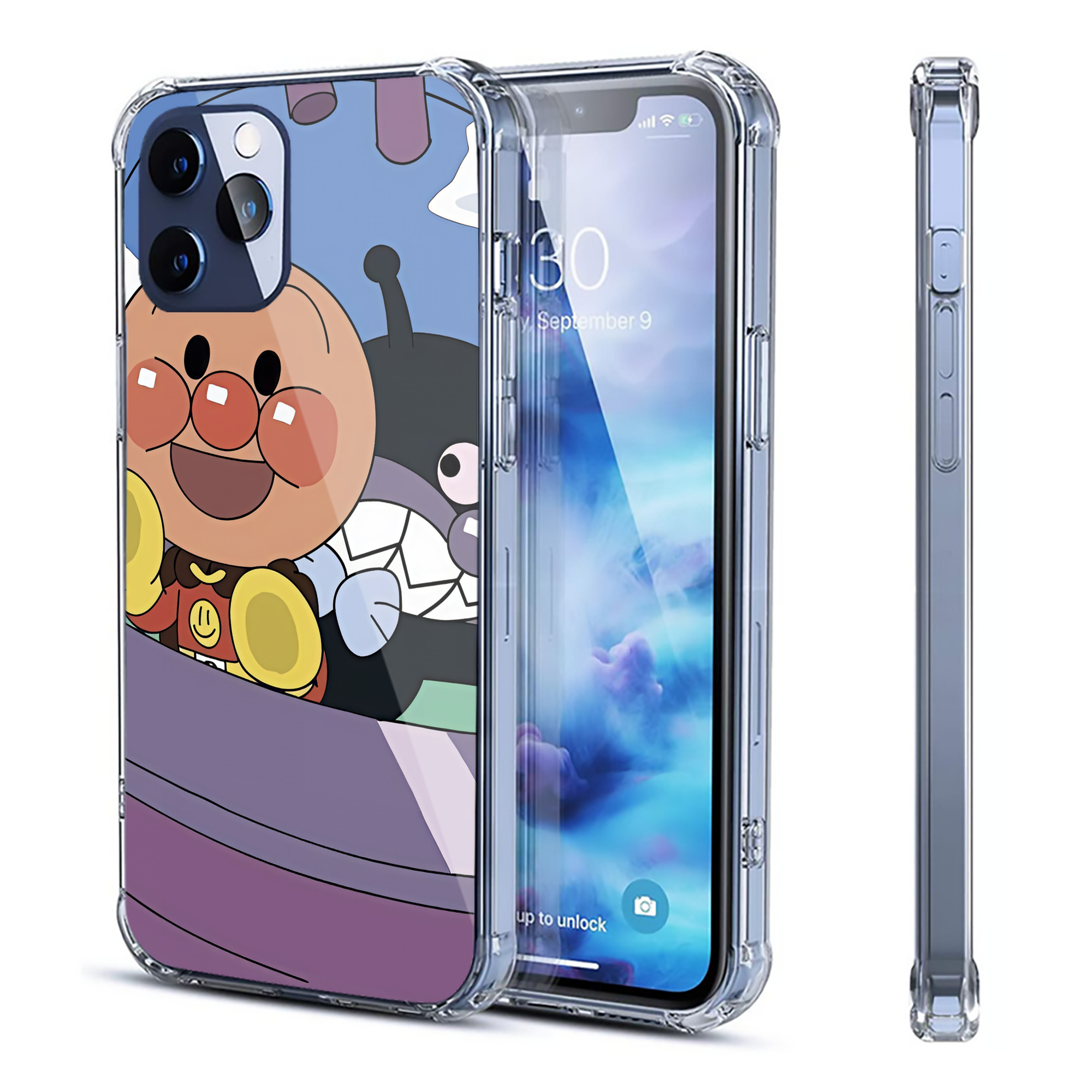 （画像用） アンパンマン Anpanman 【iPhone 12シリーズ対応】透明スマホケース（クリアソフトケース）